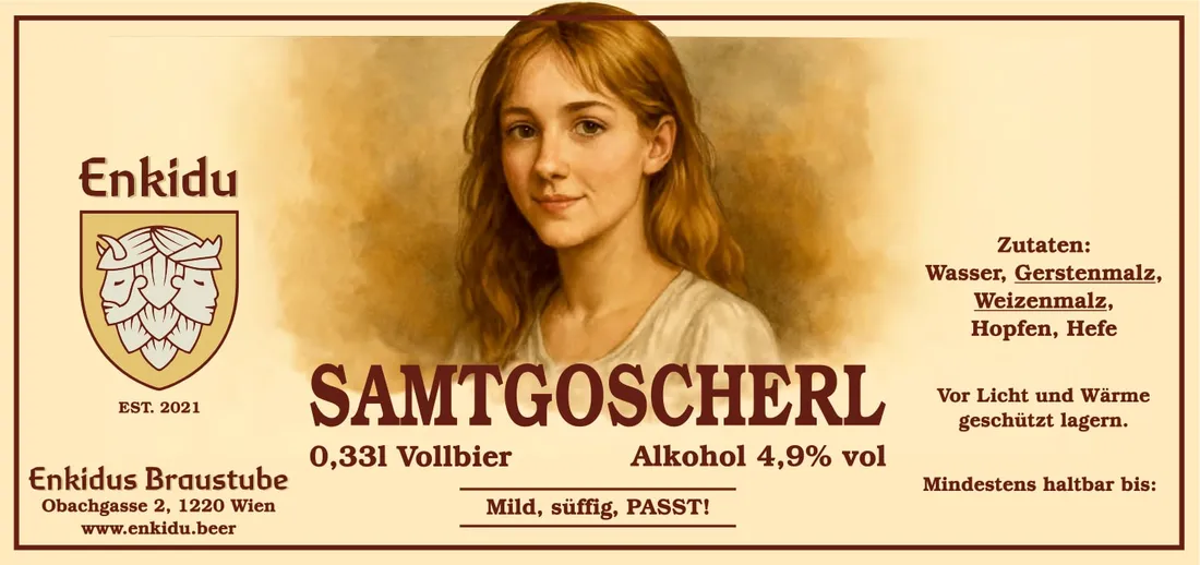 Etikett Samtgoscherl: Helles Zwickl · Cream Ale, 4,9 %