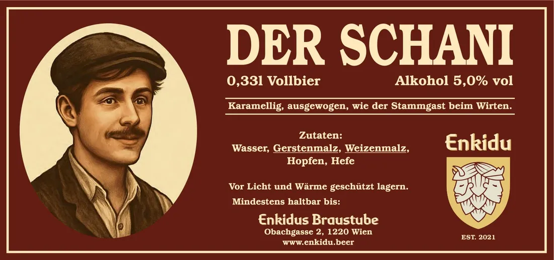 Etikett Schani: Fränkisches Rotbier, 5,0 %