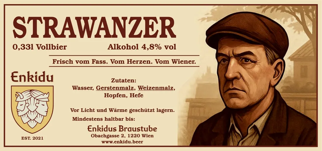 Etikett Strawanzer: Helles Lager, 4,8 %